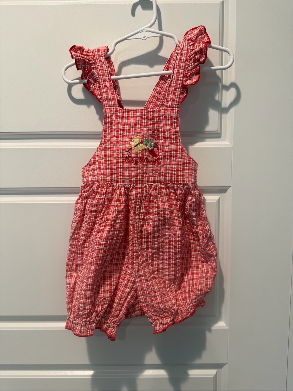 Vintage Baby Girl Oshkosh Baby B'gosh 24 Month Strawberry Shortalls Bubble Red